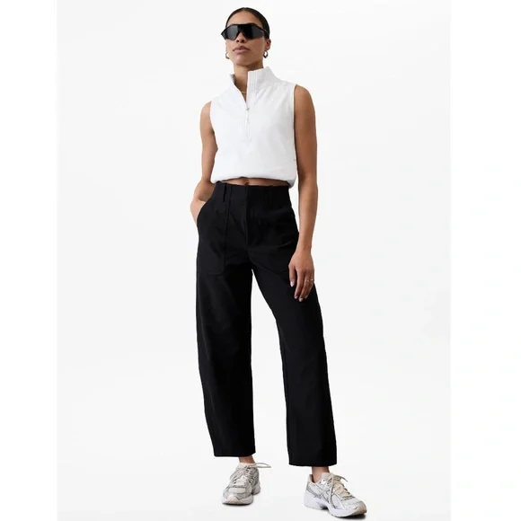 NWOT Athleta Skyline High Rise Barrel leg Pant | Black - Picture 7 of 10